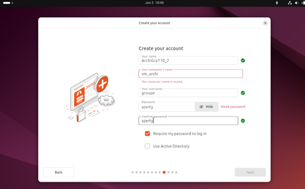 Création utilisateur